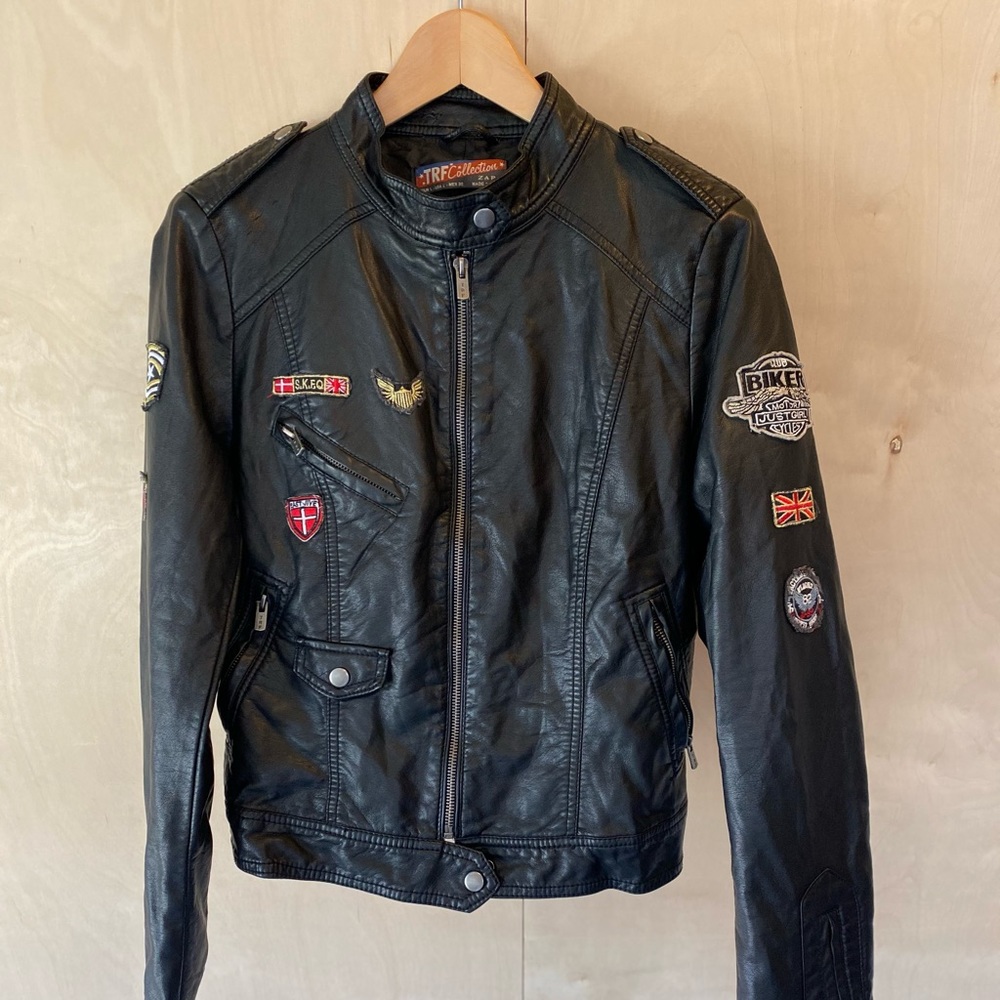 zara leather coat